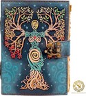 Spell Book Of Shadows Leather Journal Lock Clasp Embossed 10x7