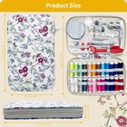 130 Pcs Travel Sewing Kit Compact Sewing Supplies Emergency Repair Faux Leather