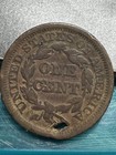 1847 Large Cent  Braided Hair Type  Holed  99c Shipping