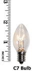25 C7 Clear Incandescent Christmas Light Bulbs 5 Watt E12 Base