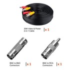 100ft Bnc Video Power Cable For Cctv Security Camera System With Rca Adapter