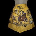 Vintage 50s Mcm Millsworth State Fair Novelty Print Cotton Apron