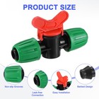 6-pack 1 2 Inch Plastic Drip Irrigation Valves For Drip Tubing  green Red 
