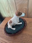 Jack Russell Terrier With Dog Basket Sculpture Figurine