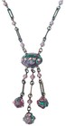 Antique Czech Glass Wedding Cake Art Deco Necklace Rare Purple Vintage 20s 30s