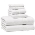 New 6-piece Soft Solid Cotton Towel Set Arctic White