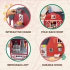 - Wooden Animal Barn Toy Set With 20 Pieces - Farm Animals Toys For Kids 3-5    