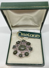 Irish Connemara Marble Silver Flower Pin Pendant J C Walsh Ireland New In Box