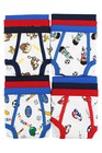 6 Boy s Briefs In A Pack Underwear Cotton Blend White W prints Size S M L Xl 321