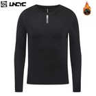 Men Cycling Base Layers Winter Bicycle Undershirt  Thermal Fleece Long Sleeve