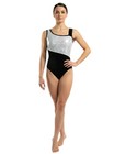 Satara Vtg Asymmetric Holographic Reflective Tank Leotard Velvet Size Al Black 