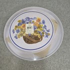 Vintage Metal Enamel Round Stove Burner Covers Set Of 4 Floral Basket Grannycore