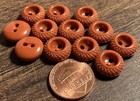 Set Of 12 Vintage Thick Concave 2-hole Rust Brown Plastic Buttons 1 2  13mm 9646