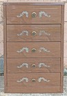 Vintage Antique Mid Century Modern Steel Metal Dresser Cabinet 5 Drawer Chest