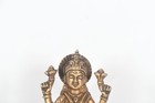 Hindu Lord Laxmi Antique Brass Handmade Statue Vintage Goddess Of Wealth Fortune