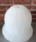 Antique Large White Frosted Thick Heavy Glass Acorn Lamp Shade Globe 10  Tall