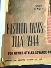 Vtg  Rare  Advance  3030    9262 Sewing Pattern   1944 Fashion News Letter-a123