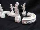 Vintage Surtout De Table 7 Pc Set Parterre Garden Centerpiece Cherubs White