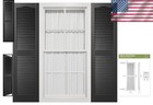 Vinyl Cathedral Top Louver Shutter Pair - 12x52  Black
