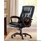 Black Bonded Leather Office Chair  Mid-back  With Arms