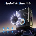 Myscenetang Portable Bluetooth Karaoke Machine With 2 Mics  Black