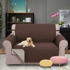 U-nice Home Loveseat Sofa Cover For 2 Cushion Couch Coffee beige
