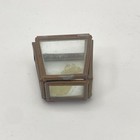 Vintage Small Trinket   Jewelry Box Brass   Glass Mid Century