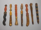 Rare Nice Set 7p Tibet 19th Century Old Antique Buddhist Wood Ritual Implements