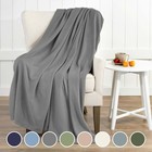 Super Soft Fleece Blanket Full Queen Lightweight Throw Gray 90x90 Inch Couch Bed