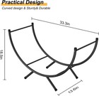 Curved Firewood Rack 33  Heavy Duty Metal Fireplace Log Holder Firewood Storage