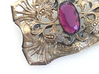Antique art Nouveau victorian    stunning   large Brass Brooch amazing Details