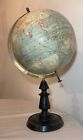 Large Terrestrial World Globe By J  Forest Early Grande 20th Century Wood Brass