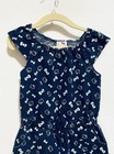 Hello Kitty Jumpsuit Girls 4 Denim Bow Print Short Sleeve Drawstring Waist