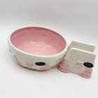 Hand Painted Ceramic Christmas Gingerbread House Bowl Napkin Holder Set