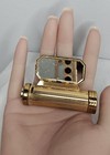 Vtg  Corona Gold Metal Lipstick Holder  From Paris   With Mirror 