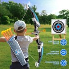 Led Archery Set For Kids With 10 Suction Arrows Target And Quiver Toy Fun