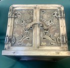 Antique Sterling 950 Silver Japanese Jewelry Case Or Kodansu Floral Engraved 