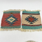 Set 6 Zapotec Hand Woven 100  Wool Mug Rugs Coasters Southwestern Pastels