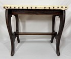 Antique Vintage Victorian Style Solid Wood Vanity Piano Stool Bench Upholstered