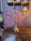 Large Vintage Silver Plate 3 Arm 18    Candelabra Candlestick Adjustable Victorian