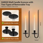 Black Candle Sconces Set Of 4 - Taper   Pillar Wall Candle Holders Decor