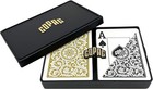 1546 Design 100  Plastic Playing Cards  Poker Size Standard Black gold Jumbo    