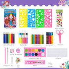 Mermaid Art Set - Coloring Kit For Kids With Crayons  Markers   Drawing Tools