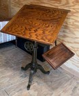 1900 s Antiques Cast Iron Drafting Table Includes Tray On Swing Arm