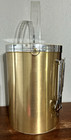 Vintage Georges Briard Usa mcm 11  Ice Bucket gold lucite Handle W bar Tools