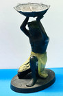 Vintage Cast Bronze Blackamoor W bowl Head Figurine Sculpture Statue Stand 6 5 
