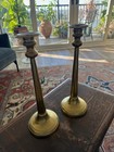 Antique English Brass Candle Holders 1860 Genuine