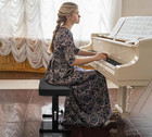 Adjustable Piano Bench With Padded Cushion - Heavy Duty Music Stool