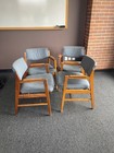 Mid Century Danish Modern Teak Dining Chairs  Set Of 4 Used