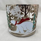 Bath   Body Works 3 Wick Candle Holder Metal Silver Bears Snowflakes Pine Trees